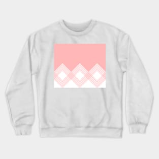 Abstract geometric pattern - pink and white. Crewneck Sweatshirt